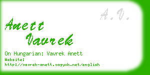 anett vavrek business card